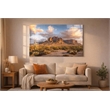 Pemberly Row Blue Sonoran Radiance Tempered Glass Wall Decor 40