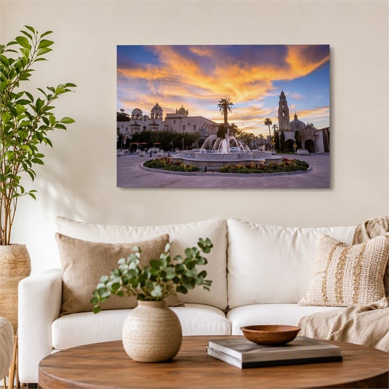 Pemberly Row Balboa Park Serenity Tempered Glass Wall Art - 60