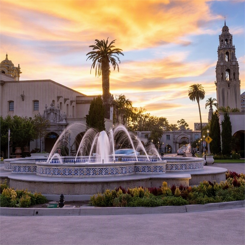 Pemberly Row Balboa Park Serenity Tempered Glass Wall Art - 60