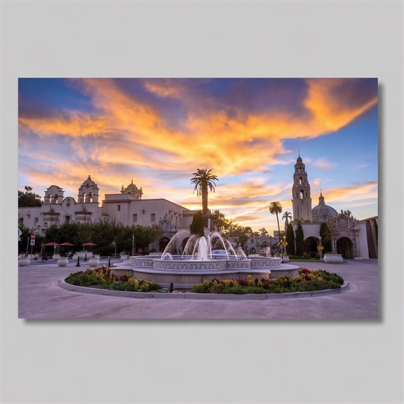 Pemberly Row Balboa Park Serenity Tempered Glass Wall Art - 60