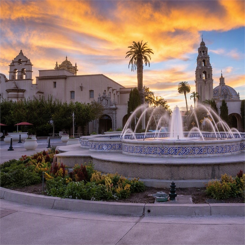 Pemberly Row Balboa Park Serenity Tempered Glass Wall Art - 60
