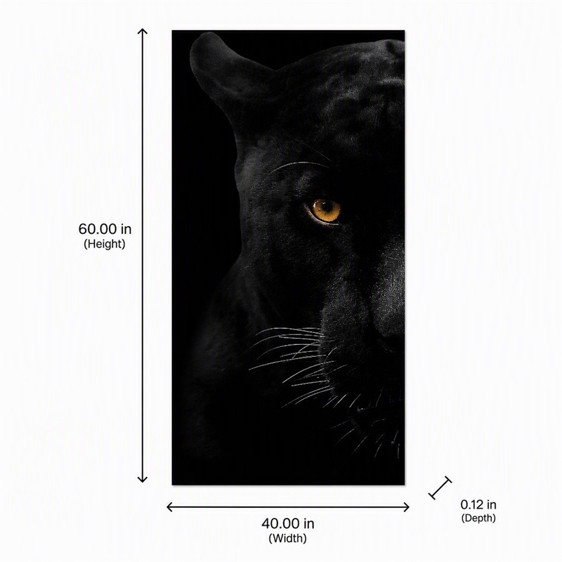 Pemberly Row Panther Face Frameless Tempered Glass Wall Art - 40