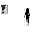Pemberly Row Abstract Portrait Hand-Painted Canvas Art in Black Frame