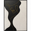Pemberly Row Abstract Portrait Hand-Painted Canvas Art in Black Frame