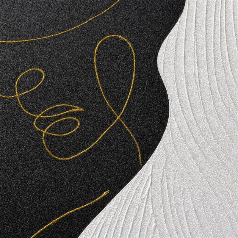 Pemberly Row Abstract Portrait Hand-Painted Canvas Art in Black Frame