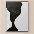 Pemberly Row Abstract Portrait Hand-Painted Canvas Art in Black Frame