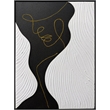Pemberly Row Abstract Portrait Hand-Painted Canvas Art in Black Frame