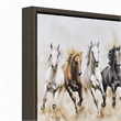Pemberly Row Horse-Themed Hand-Embellished Canvas Art with Brown Frame