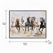 Pemberly Row Horse-Themed Hand-Embellished Canvas Art with Brown Frame