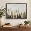 Pemberly Row Winter Woodland Embellished Canvas Art in Gray Frame