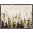 Pemberly Row Winter Woodland Embellished Canvas Art in Gray Frame