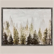 Pemberly Row Winter Woodland Embellished Canvas Art in Gray Frame