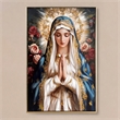 Pemberly Row Devotional Portrait Canvas with Gold Accents in Blue Frame