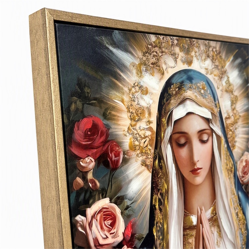 Pemberly Row Devotional Portrait Canvas with Gold Accents in Blue Frame