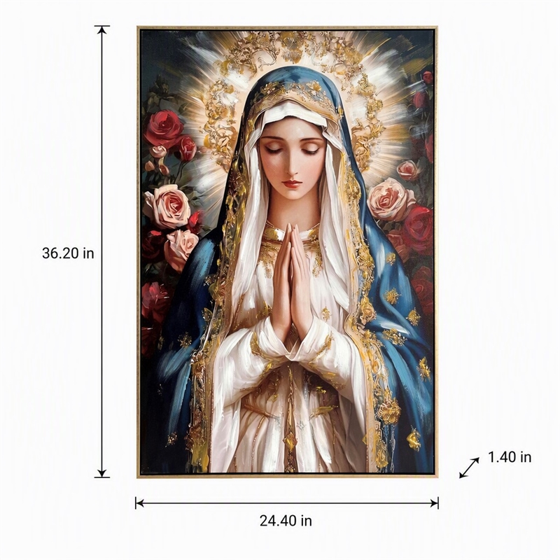 Pemberly Row Devotional Portrait Canvas with Gold Accents in Blue Frame