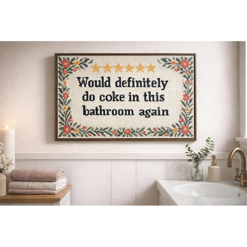Pemberly Row Wit I Hand-Embellished Canvas Wall Art with Frame in Multicolor