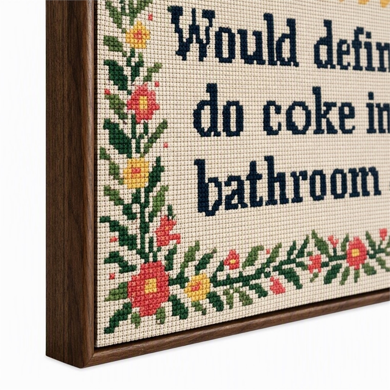 Pemberly Row Wit I Hand-Embellished Canvas Wall Art with Frame in Multicolor