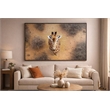 Pemberly Row Savanna Gaze Hand-Embellished Canvas Wall Art with Frame in Brown
