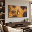 Pemberly Row Savanna Gaze Hand-Embellished Canvas Wall Art with Frame in Brown
