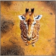 Pemberly Row Savanna Gaze Hand-Embellished Canvas Wall Art with Frame in Brown