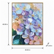 Pemberly Row Hand-Embellished Floral Canvas Wall Art with Frame - 40