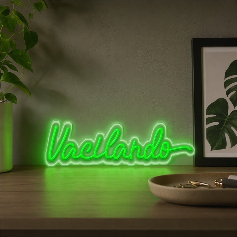 Pemberly Row LED Acrylic Neon Wall Sign in Green - 30