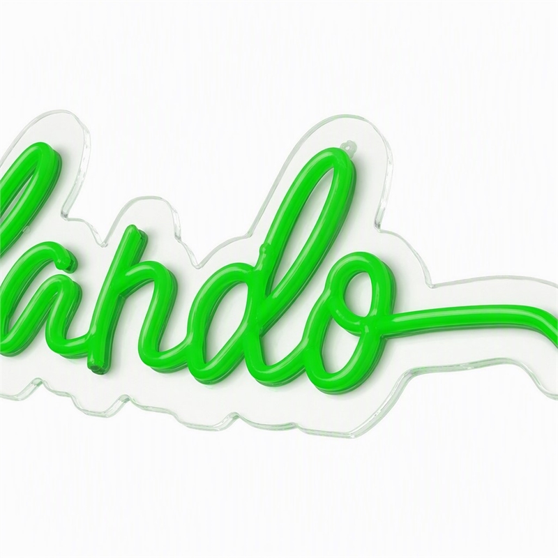 Pemberly Row LED Acrylic Neon Wall Sign in Green - 30