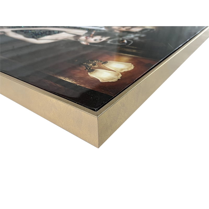 Pemberly Row Wall Art Acrylic Canvas in Frame Black 32