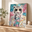 Pemberly Row Hand-Embellished Canvas Art in Frame Aqua 48