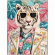 Pemberly Row Hand-Embellished Canvas Art in Frame Aqua 48