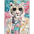 Pemberly Row Hand-Embellished Canvas Art in Frame Aqua 48