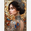 Pemberly Row Jeweled Reverie Gloss Canvas Art in Blue and Brown