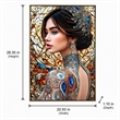 Pemberly Row Jeweled Reverie Gloss Canvas Art in Blue and Brown