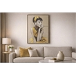 Pemberly Row Golden Muse Hand-Embellished Canvas Art in Gold Finish