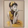 Pemberly Row Golden Muse Hand-Embellished Canvas Art in Gold Finish
