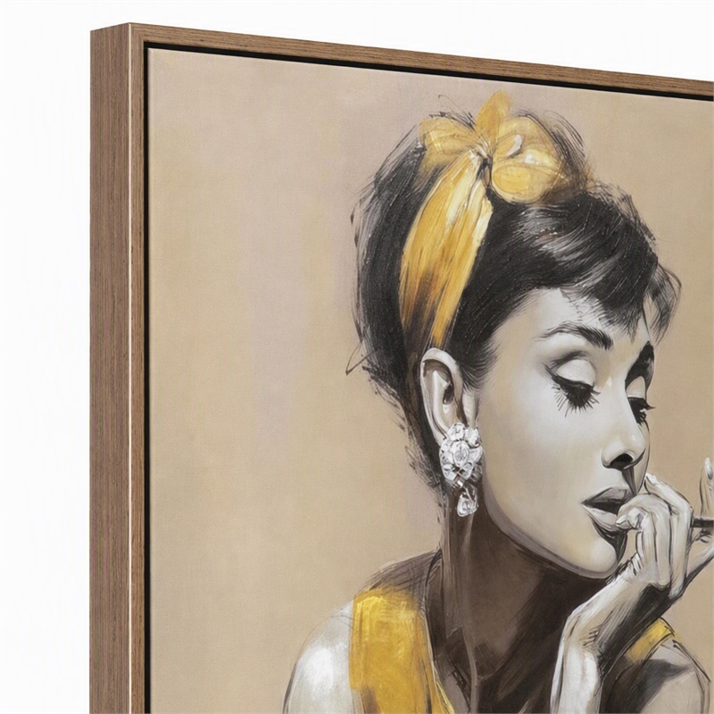 Pemberly Row Golden Muse Hand-Embellished Canvas Art in Gold Finish