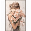Pemberly Row Roses Embrace Hand-Embellished Canvas Art in Blush Finish