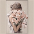 Pemberly Row Roses Embrace Hand-Embellished Canvas Art in Blush Finish