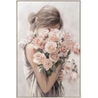 Pemberly Row Roses Embrace Hand-Embellished Canvas Art in Blush Finish