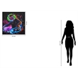 Pemberly Row Multicolor LED Neon Tiger DJ Canvas Wall Art with Wood Frame
