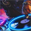 Pemberly Row Multicolor LED Neon Tiger DJ Canvas Wall Art with Wood Frame