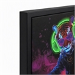 Pemberly Row Multicolor LED Neon Tiger DJ Canvas Wall Art with Wood Frame