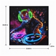 Pemberly Row Multicolor LED Neon Tiger DJ Canvas Wall Art with Wood Frame