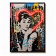 Pemberly Row Multicolor LED Neon Hearts Canvas Wall Art with Wood Frame