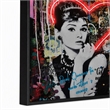 Pemberly Row Multicolor LED Neon Hearts Canvas Wall Art with Wood Frame
