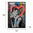 Pemberly Row Multicolor LED Neon Hearts Canvas Wall Art with Wood Frame