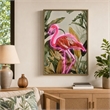 Pemberly Row Neon Flamingo Tropical Multi-Color Canvas Wall Art