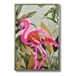 Pemberly Row Neon Flamingo Tropical Multi-Color Canvas Wall Art