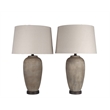 Pemberly Row Earthen Table Lamps Set of 2 with Textured Ceramic Base
