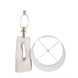 Pemberly Row Eclipse Harmony Ceramic Table Lamps Set of 2 in White